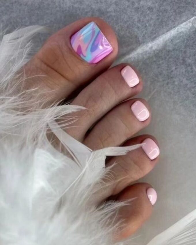 Ongles de pieds pastel